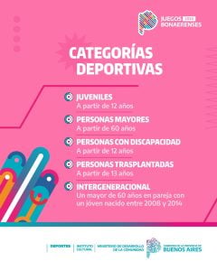 Últimos días para inscribirse a los Juegos Bonaerenses