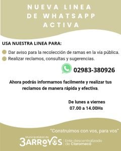 Claromecó habilita WhatsApp para comunicación de vecinos