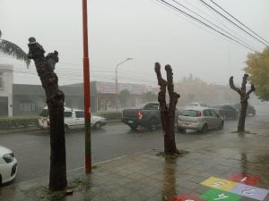 (videos) Llovieron más de 60 mm. en una hora y media en Tres Arroyos