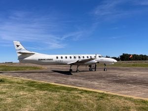 (videos) Llegó el primer vuelo de Humming Airways luego del inaugural