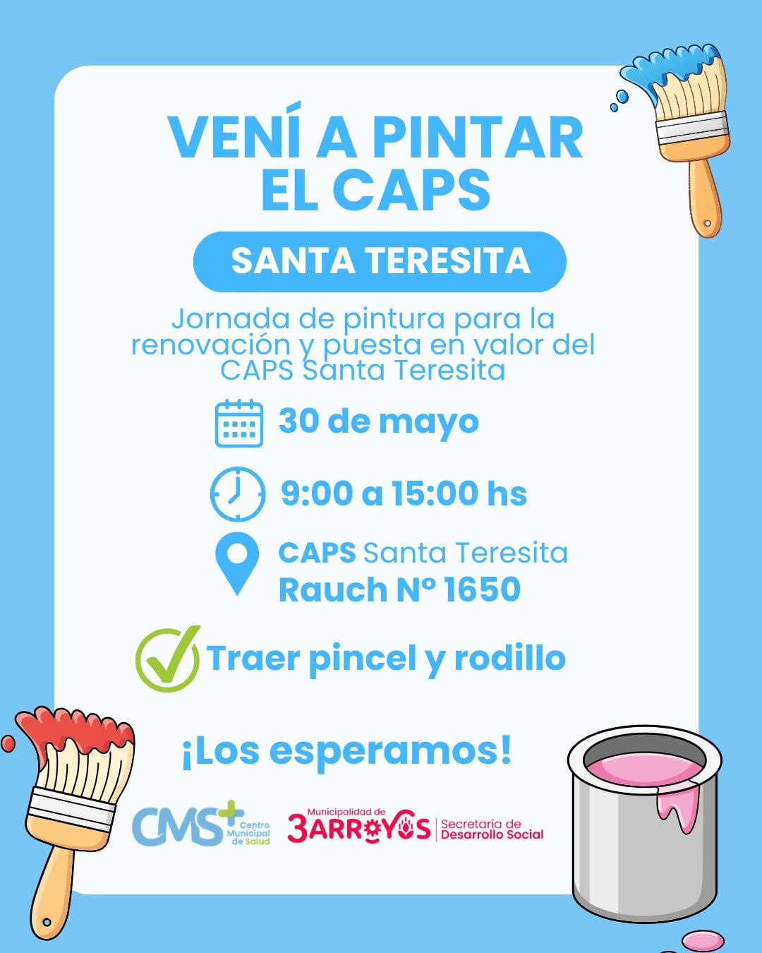 Jornada Comunitaria en el Santa Teresita: súmate a pintar el CAPS