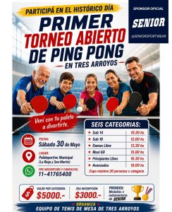 Se viene el primer Torneo Abierto de Ping Pong en Tres Arroyos