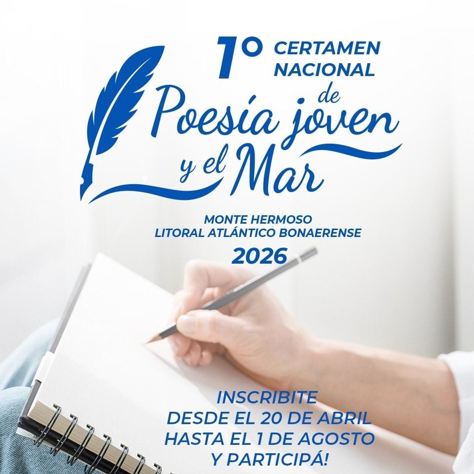 Convocatoria al primer Certamen Nacional de Poesía Joven y Mar en Monte Hermoso