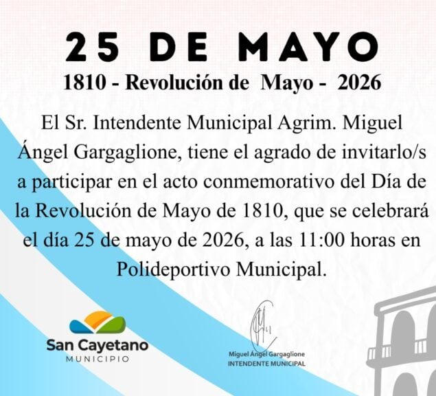 Acto Patrio por el 25 de Mayo en San Cayetano