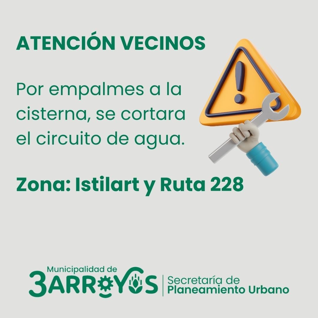 Nuevo corte en el servicio de agua por conexión a la cisterna