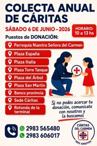 Cáritas del Carmen se prepara para la Colecta Anual del 6 de junio (audio)