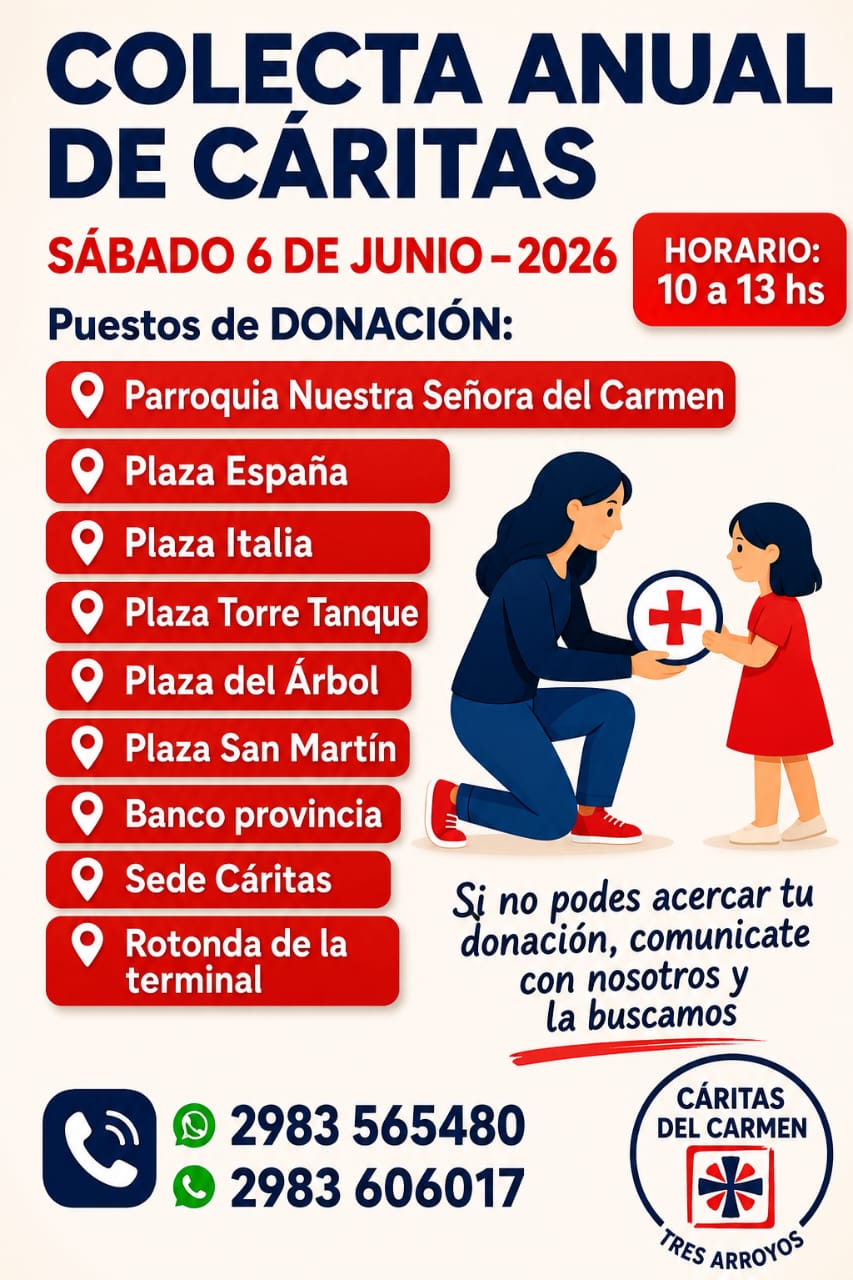Cáritas del Carmen se prepara para la Colecta Anual del 6 de junio (audio)