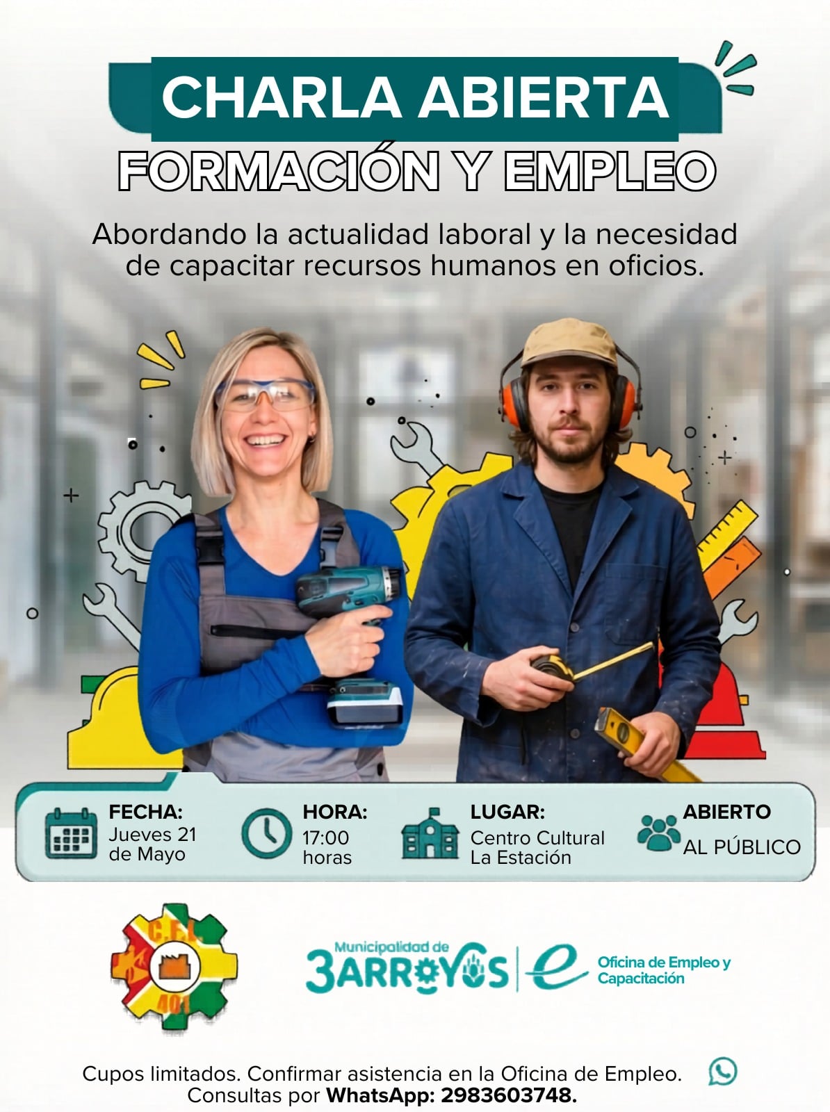 Invitan a una charla abierta sobre actualidad laboral y empleo