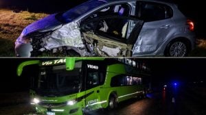 Chocaron auto y colectivo de Vía TAC cerca de Dorrego