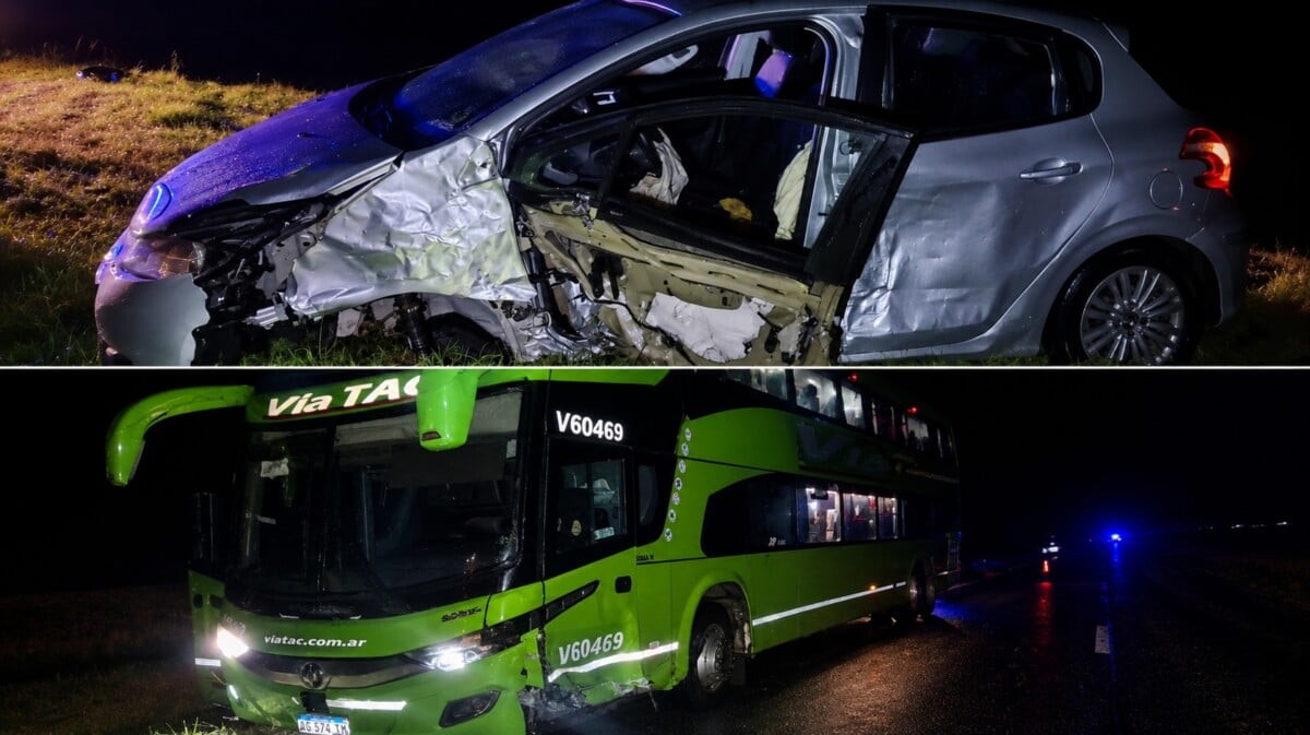 Chocaron auto y colectivo de Vía TAC cerca de Dorrego