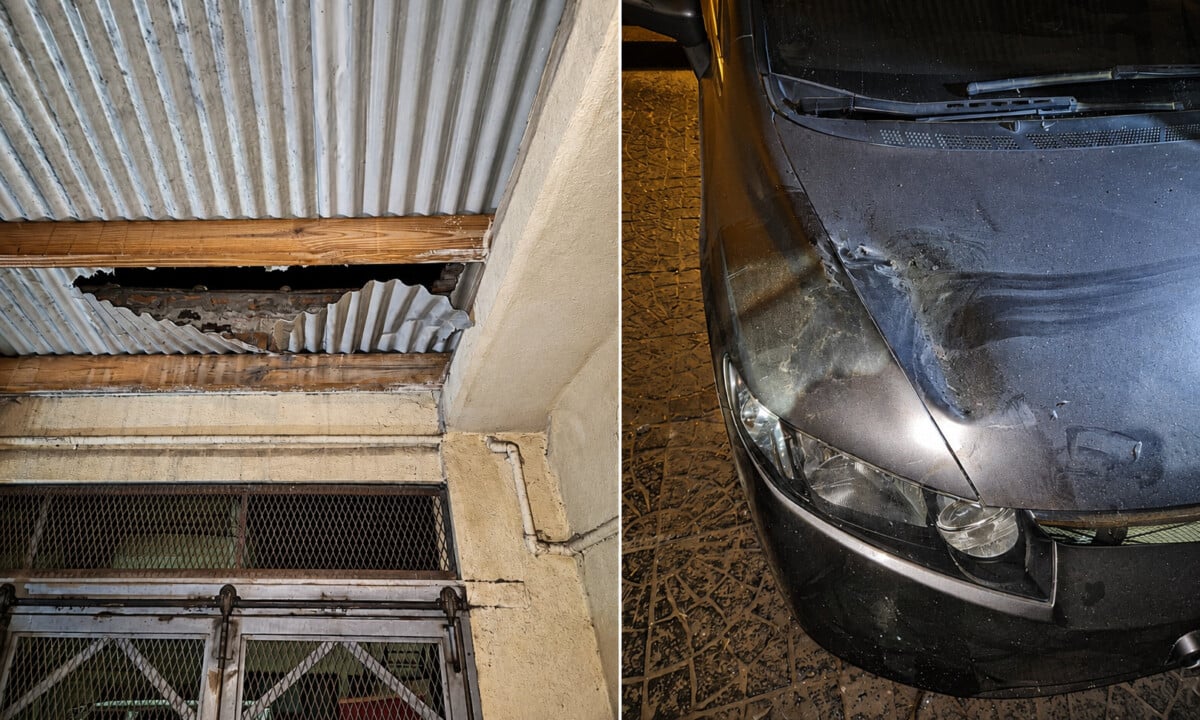 Bahía Blanca: rompió el techo de una casa, cayó sobre un auto y terminó detenido