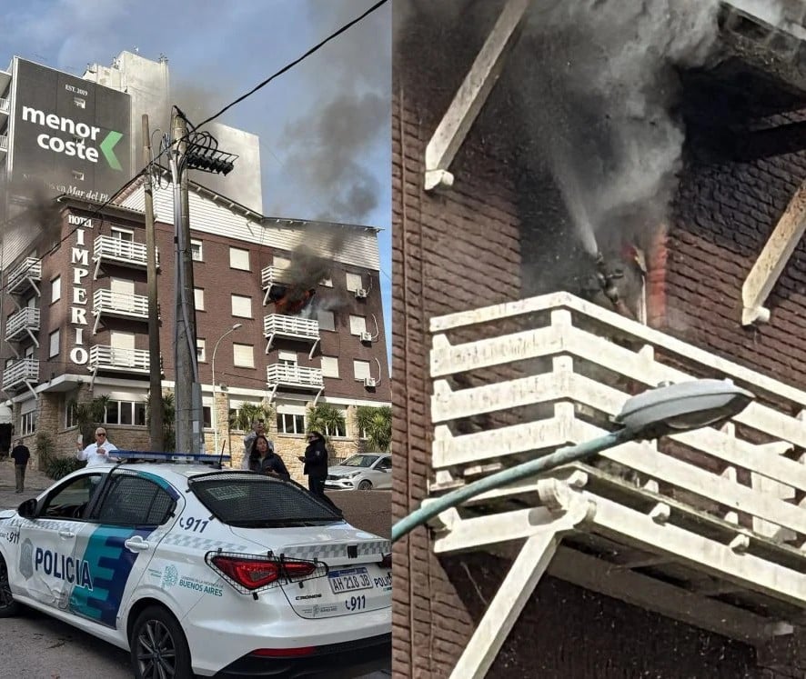Se incendió el Hotel Imperio en Mar del Plata