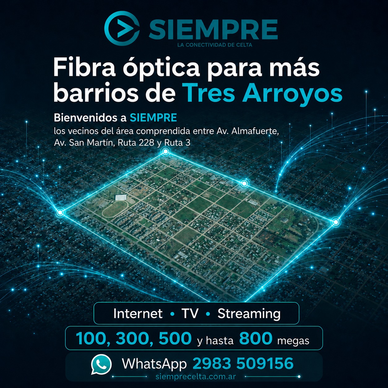 SIEMPRE amplía su red de fibra óptica y habilita un nuevo sector en la ciudad