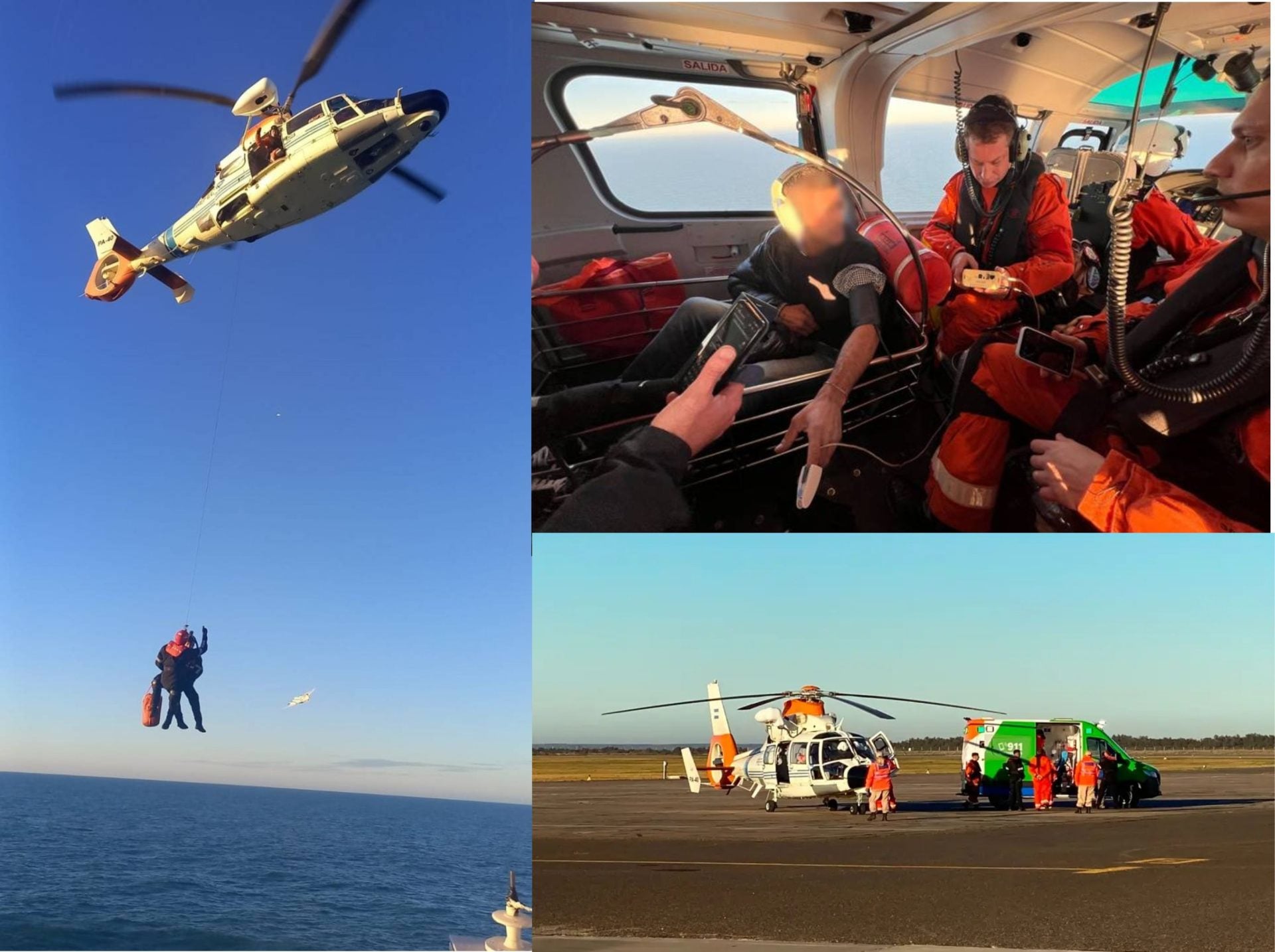 Prefectura realizó una aeroevacuación de emergencia desde Viedma