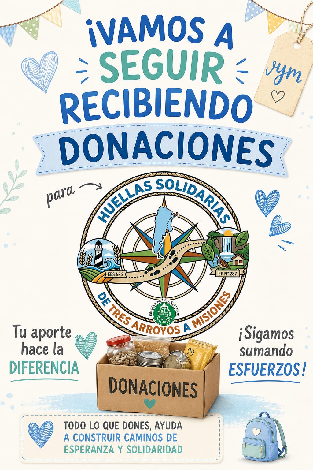 Huellas Solidarias, nueva colecta en el SUM de la Escuela Técnica (audio)