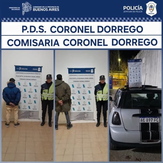Dorrego: aprehendidos por viajar en auto con pedido de secuestro