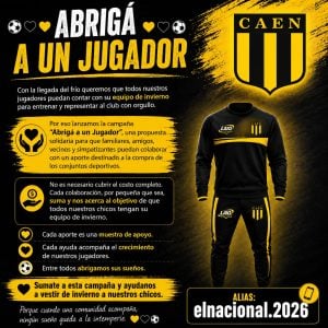 El Nacional lanzó la campaña solidaria “Abrigá a un Jugador”