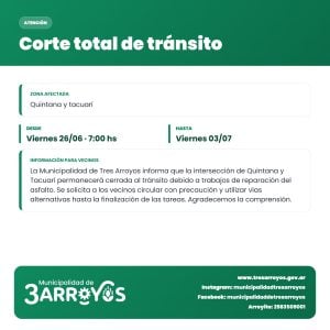 Tránsito cortado en Quintana y Tacuarí