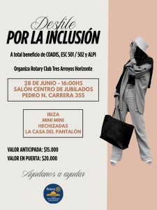 El sábado 28 será el Desfile por la Inclusión organizado por Rotary Horizonte