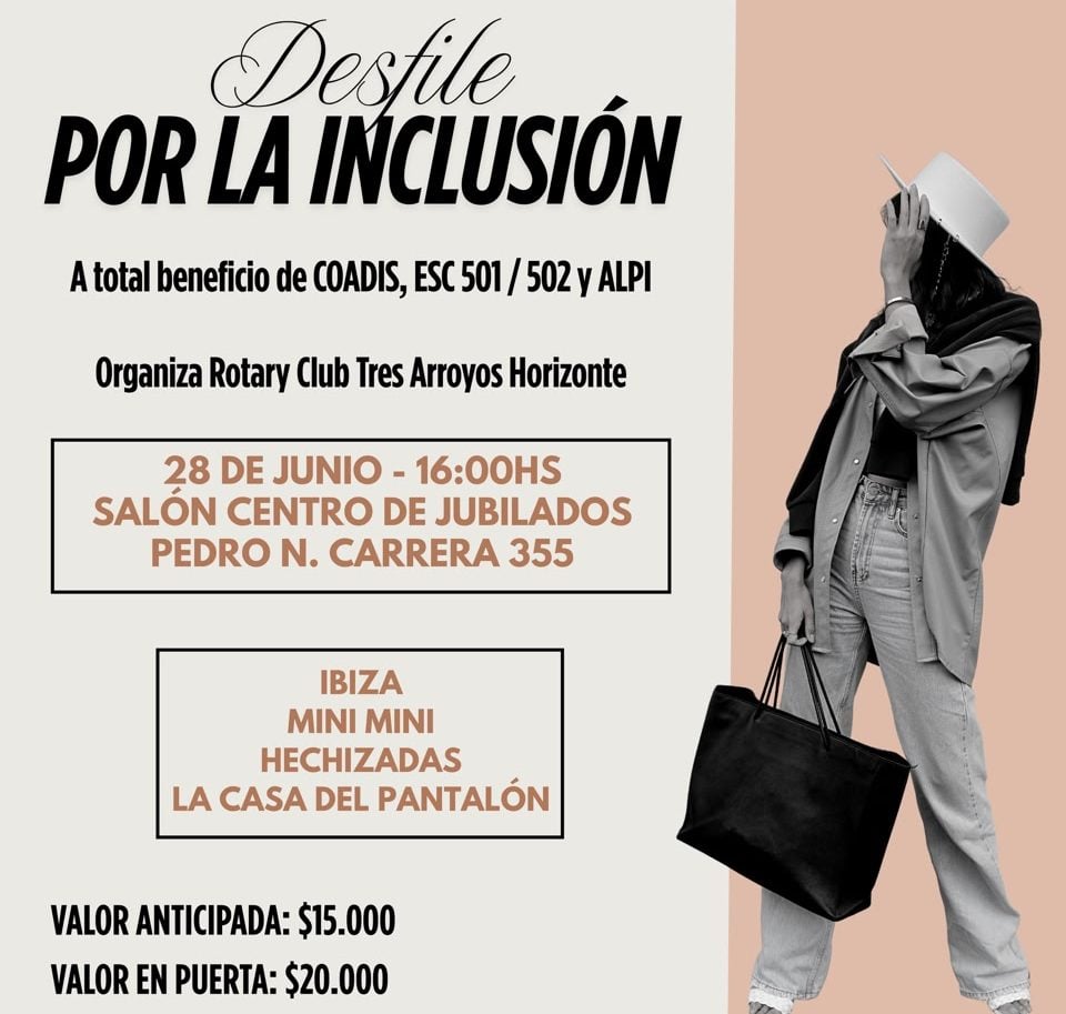 El sábado 28 será el Desfile por la Inclusión organizado por Rotary Horizonte