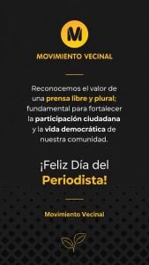 El Movimiento Vecinal saluda a los periodistas en su día