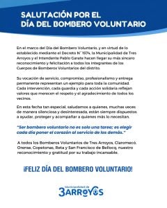 Salutación del Municipio por el Dia del Bombero Voluntario