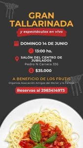 (audio) Tallarinada a Beneficio de los Jardines Frutillitas