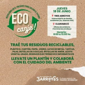 Nueva jornada de Eco canje en Tres Arroyos y Claromecó