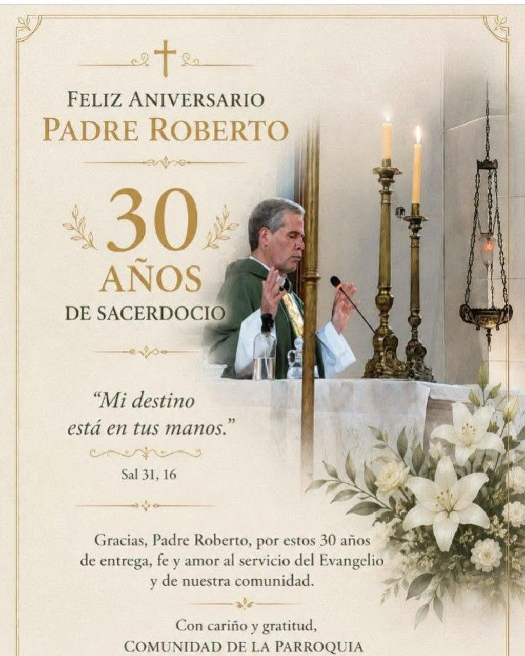 (audio) El Padre Roberto Buckle cumplió 30 años de Ordenación Sacerdotal