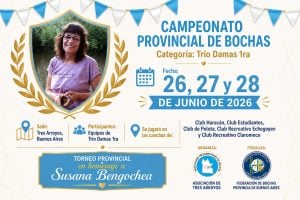 Tres Arroyos será sede del Campeonato Provincial de Bochas Femenino