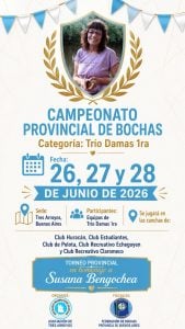 Tres Arroyos será sede del Campeonato Provincial de Bochas Femenino