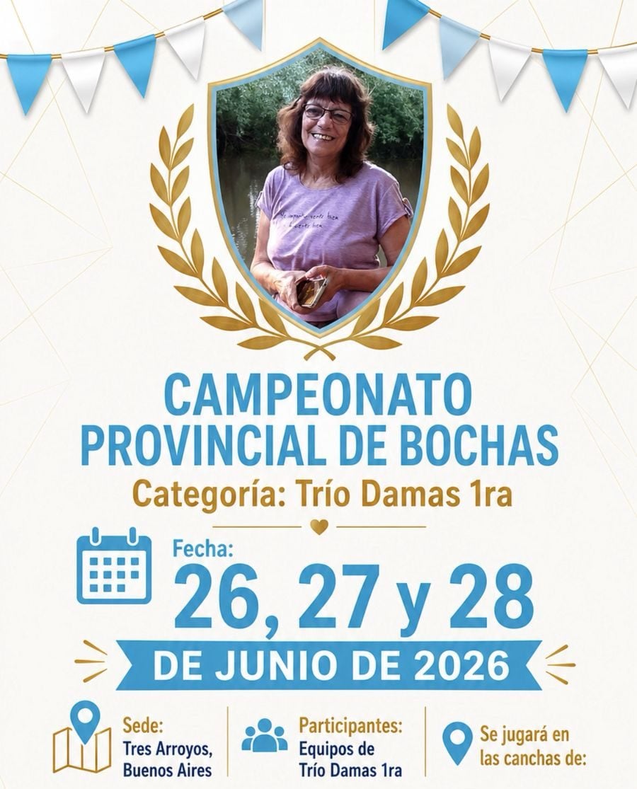 Tres Arroyos será sede del Campeonato Provincial de Bochas Femenino