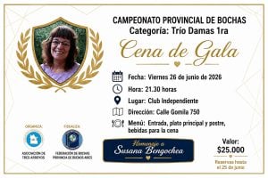 Tres Arroyos será sede del Campeonato Provincial de Bochas Femenino