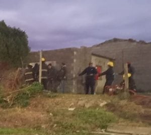 Bomberos rescataron a un caballo que había caído a un pozo