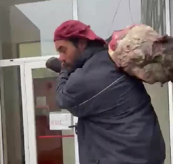 General Acha: le faenaron una vaca y reclamó con los restos en la municipalidad (video)