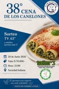 El  sábado 20 será la 38ª “Cena de los Canelones” del 24 de Abril