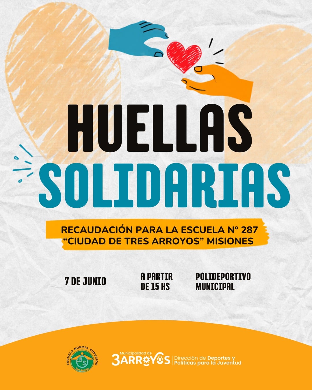 Este domingo, se lleva adelante el evento de Huellas Solidarias en el Polideportivo
