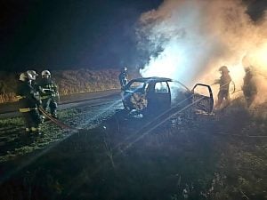 Ardió un Renault Clío en la Ruta 3