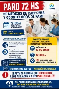 Médicos y odontólogos de PAMI arrancaron un nuevo paro ante la falta de respuestas del gobierno