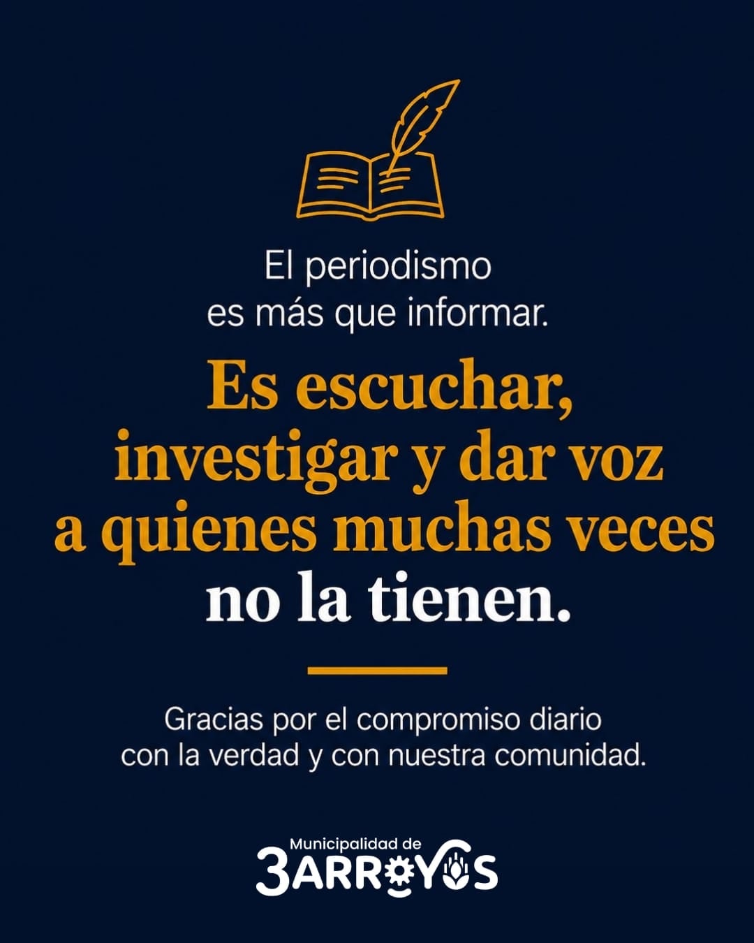 Día del Periodista: Saludo de la Municipalidad de Tres Arroyos