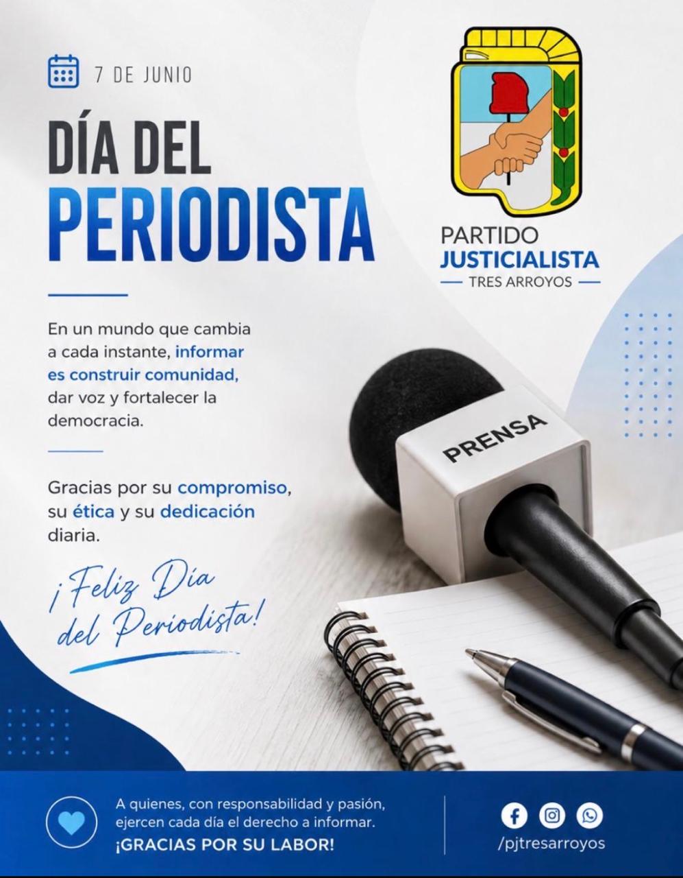 El PJ saludó en el Día del Periodista a LU 24