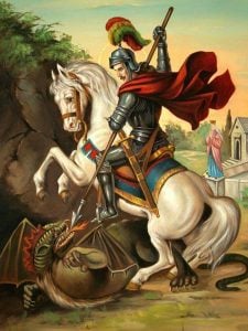 Colocaron imagen de “San Jorge” en el escuadrón de Caballería de Tres Arroyos