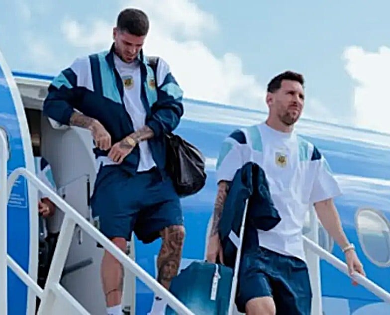 La Scaloneta llegó a Dallas en la previa del partido ante Austria
