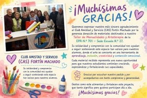 Agradecimiento al CAS Fortín Machado por donaciones