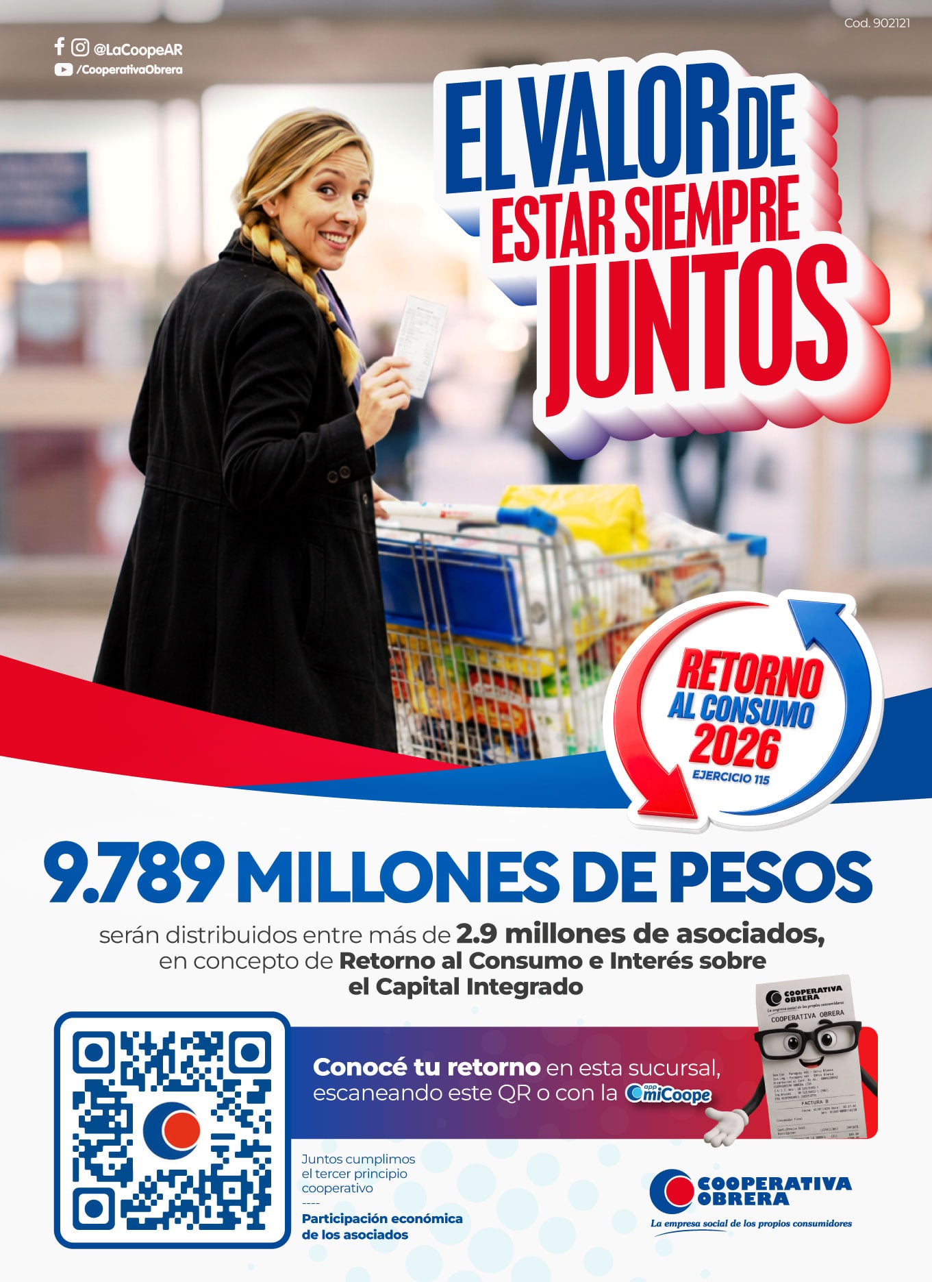Retorno al Consumo: La Coope distribuye $9.789 millones entre sus asociados