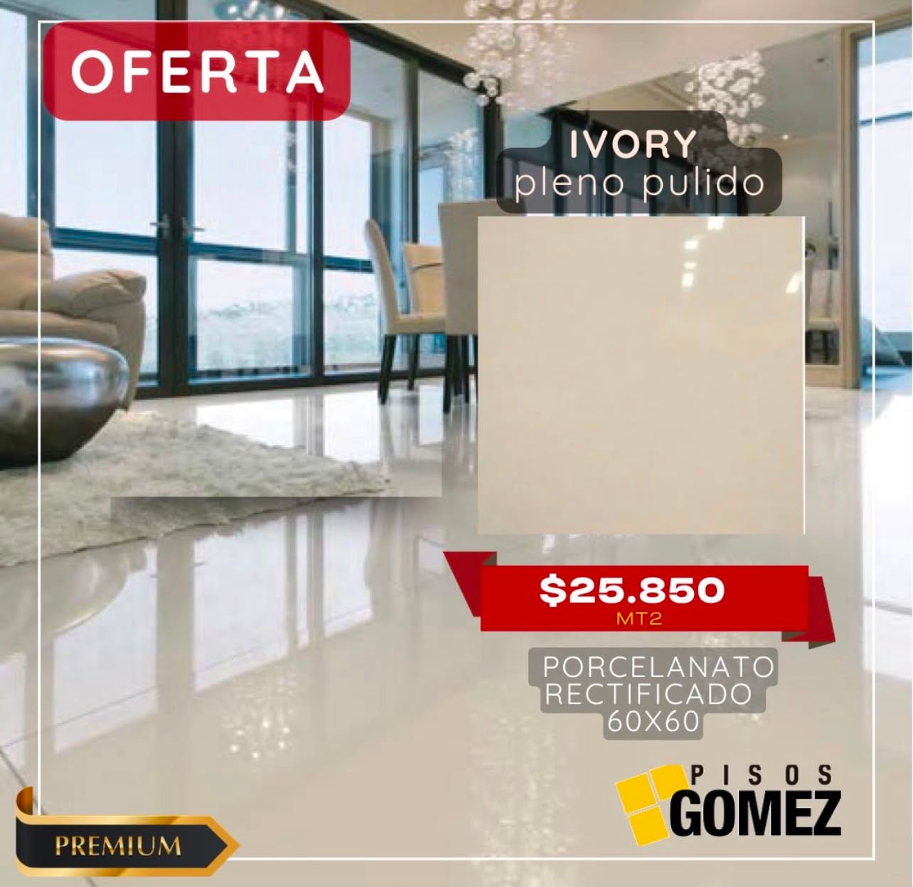 (audio) Pisos Gómez: descuentos y cuotas en cerámicos y porcelanatos