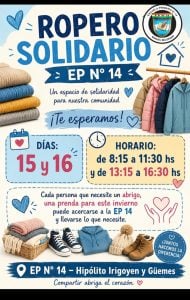 (audio) Ropero Solidario en el Colegio Primario “Manuel Belgrano”
