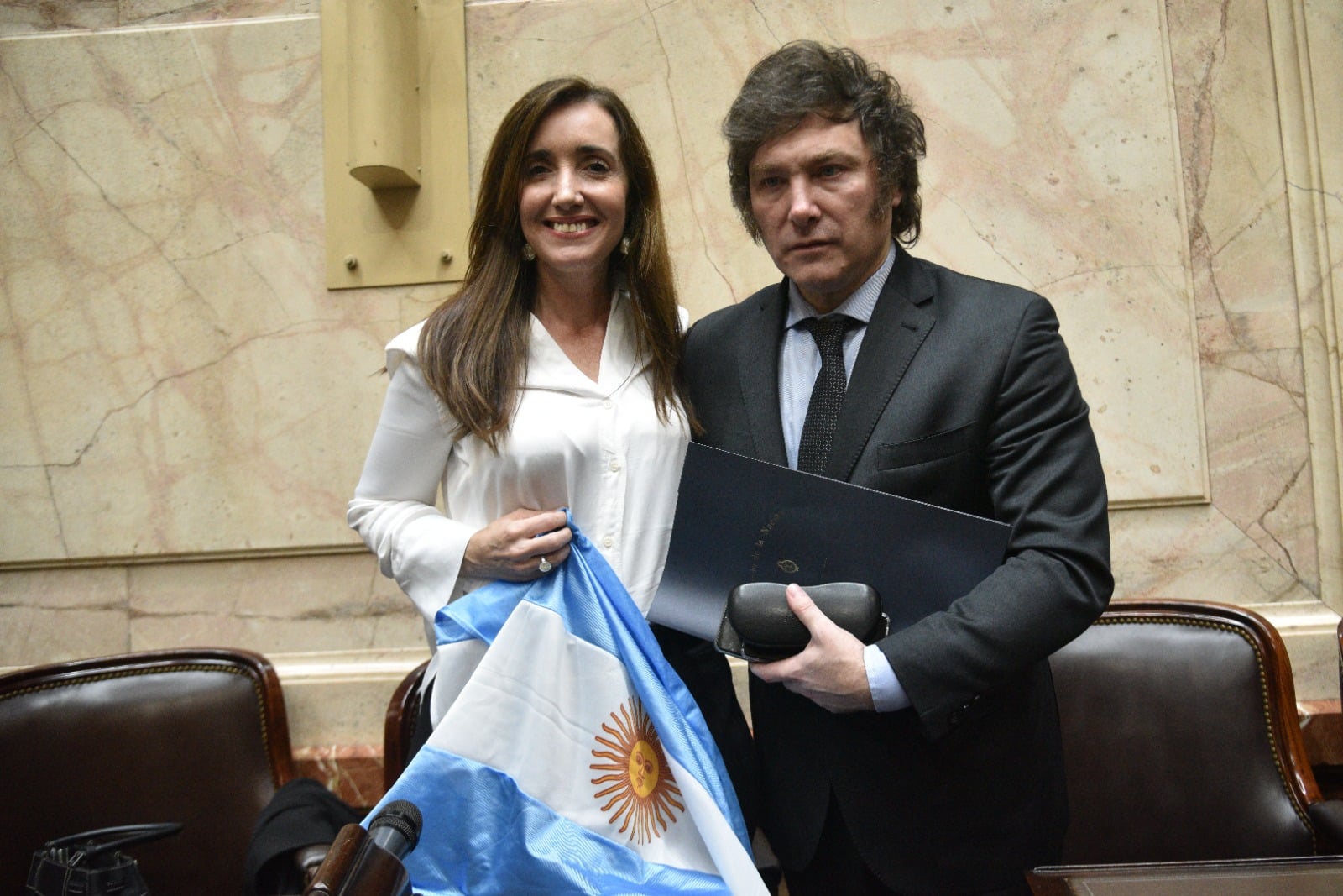 Eufóricos: Milei y Villarruel festejaron la victoria de Argentina