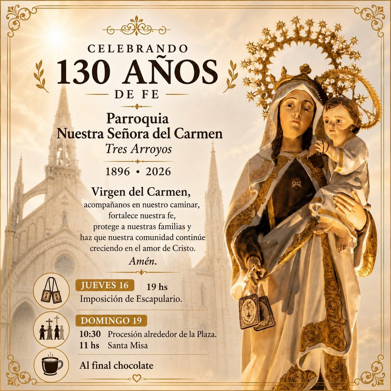 (audio)Festejos patronales a la Virgen del Carmen: la procesión será el domingo