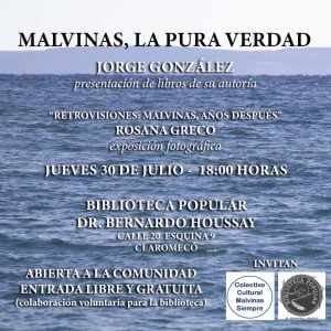 Charla y exposición sobre Malvinas en la Biblioteca “Bernardo Houssay” de Claromecó